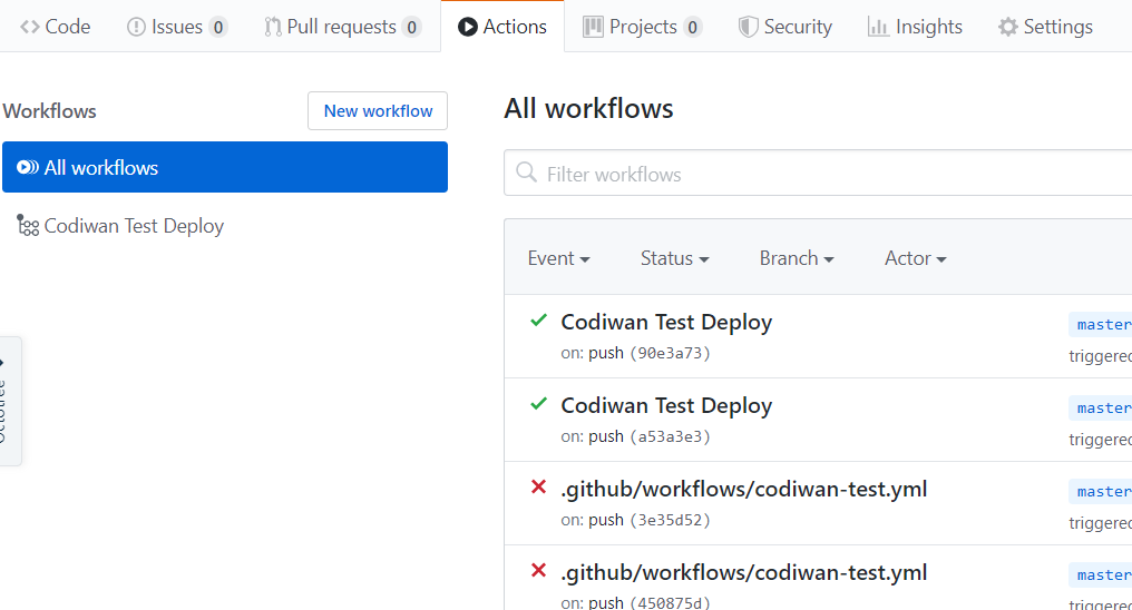 Actions after workflow is created